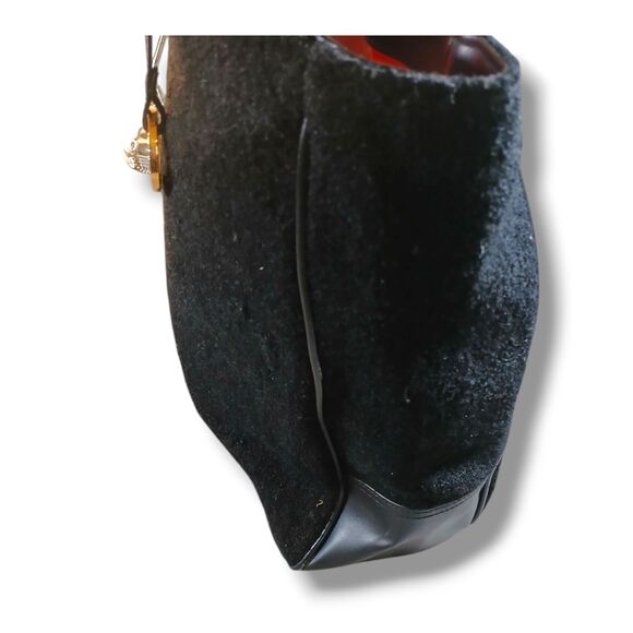 Givenchy Tote Medium Black Sherpa Faux Leather Straps Gold Hardware Red Lining - Picture 3 of 11